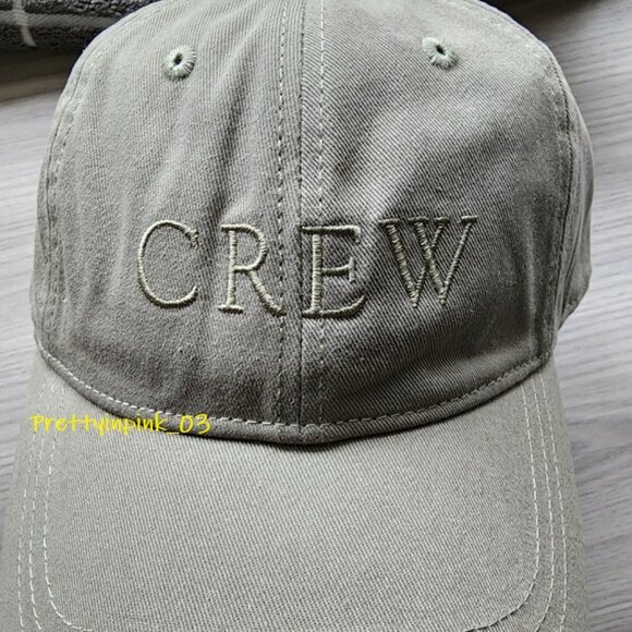 J Crew Embroidered Baseball Cap FADED PISTACHIO | OS NWT "Crew" - Picture 3 of 3